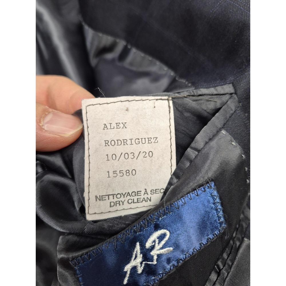 Peter Millar Blazer Mens 36S Blue 100% Wool Sport Coat Made In Canada Windowpane - Picture 6 of 14